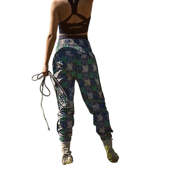 Free People The Way Home Printed Joggers - Daisy Check Combo Size S New w/o Tag - Picture 4 of 10